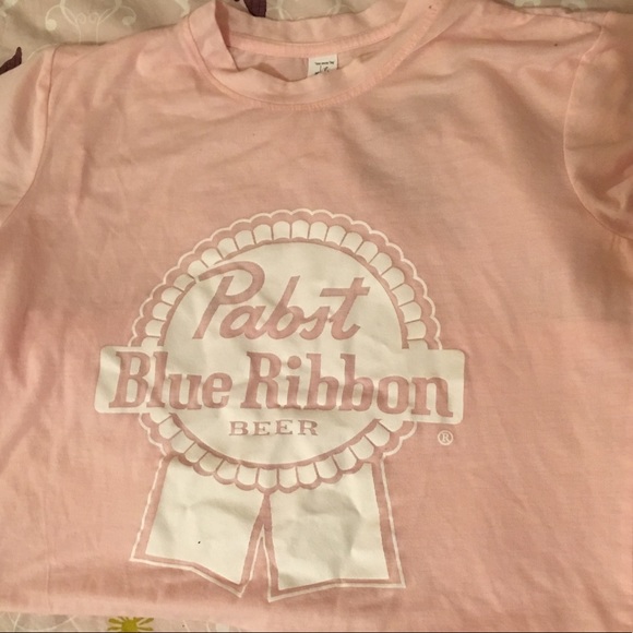 Tops - Pabst Blue Ribbon Ladies T-shirt blush pink